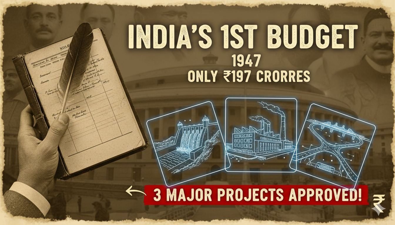 आजाद भारत का पहला बजट पेश करते वित्त मंत्री आर.के. शनमुखम चेट्टी, 26 नवंबर 1947