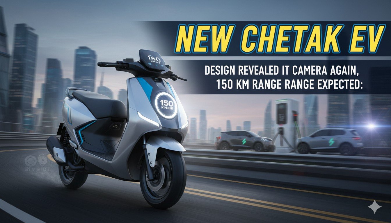 नया बजाज चेतक EV स्पाई इमेज डिजाइन रिवील
