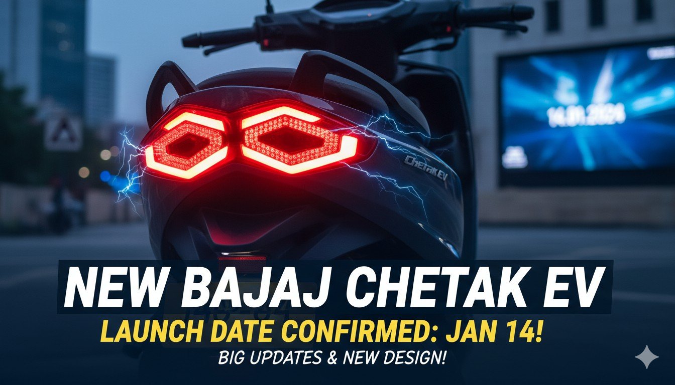 न्यू बजाज चेतक ईवी का LED टेललाइट टीजर इमेज