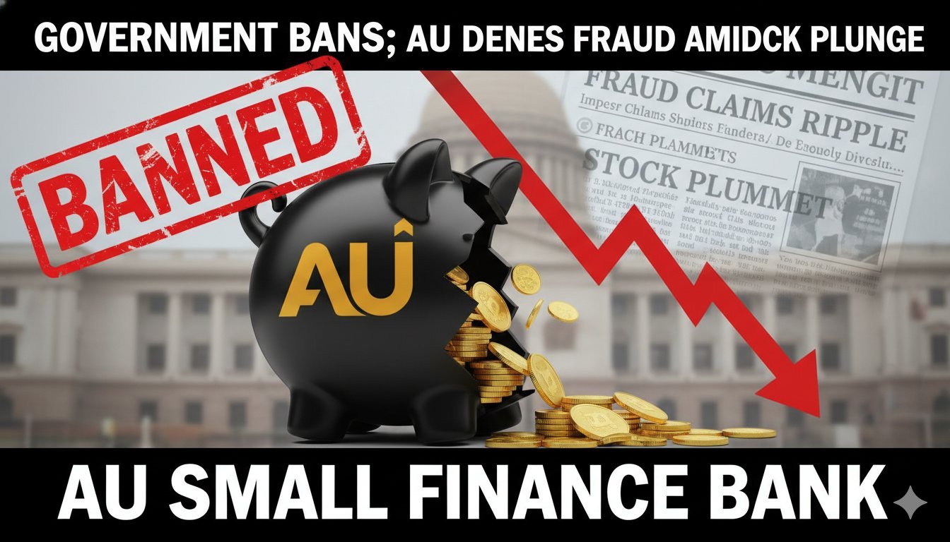 AU Small Finance Bank shares fall sharply after Haryana government de-empanelment due to alleged fraud case