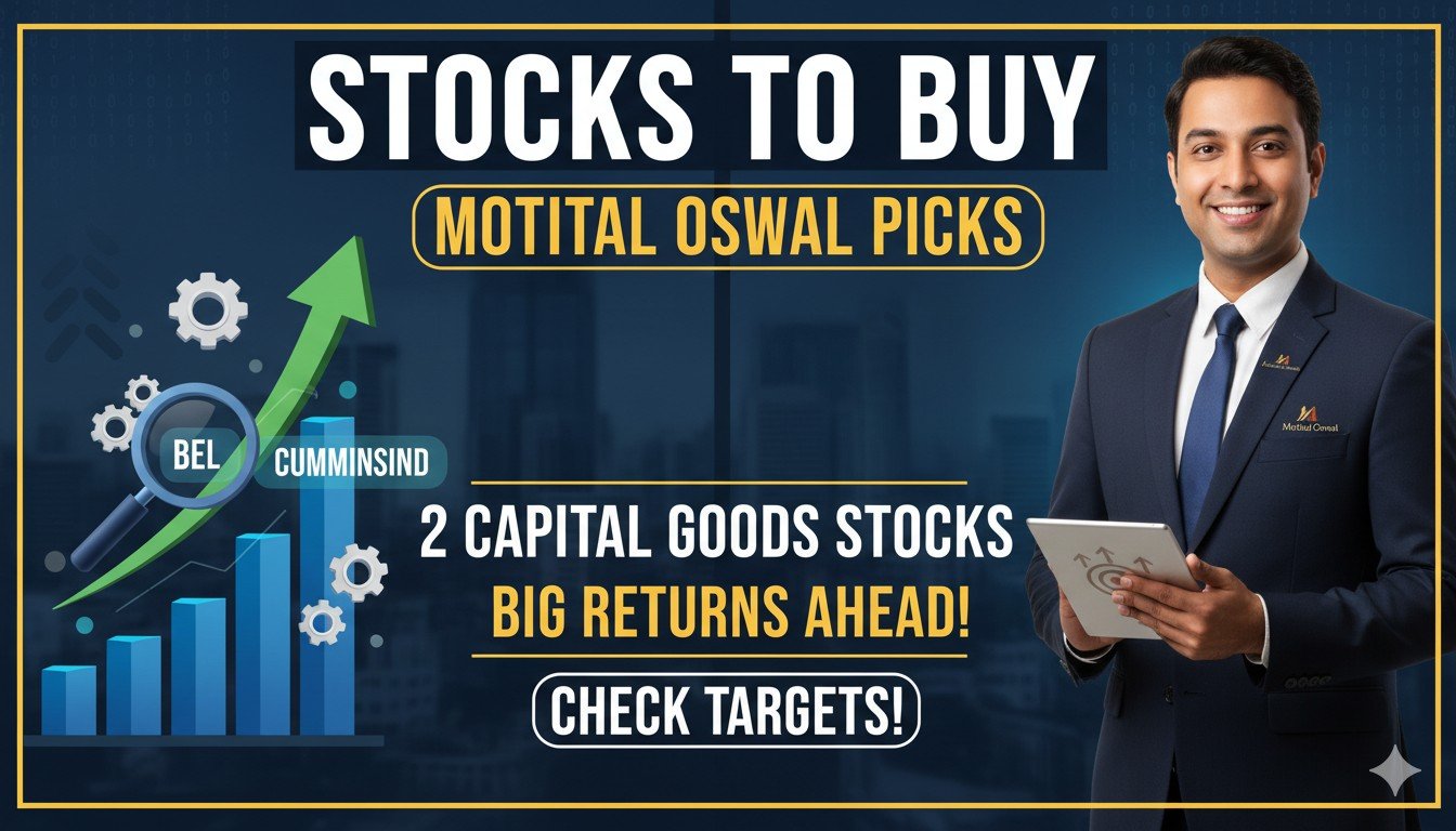 मोतीलाल ओसवाल द्वारा रेकमेंडेड कैपिटल गुड्स सेक्टर के स्टॉक्स BEL और Siemens Energy के ग्राफ के साथ स्टॉक मार्केट चार्ट
